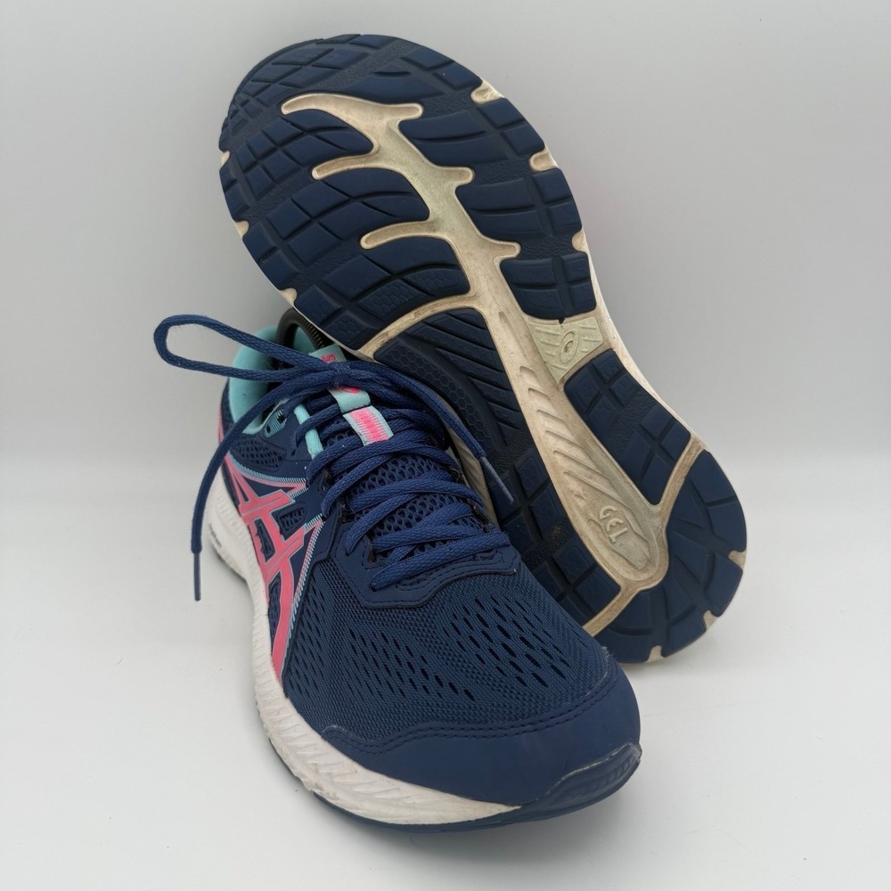Women's ASICS GEL-Contend 7 Blue Pink AmpliFoam Athletic‎ Running Shoes Size 10